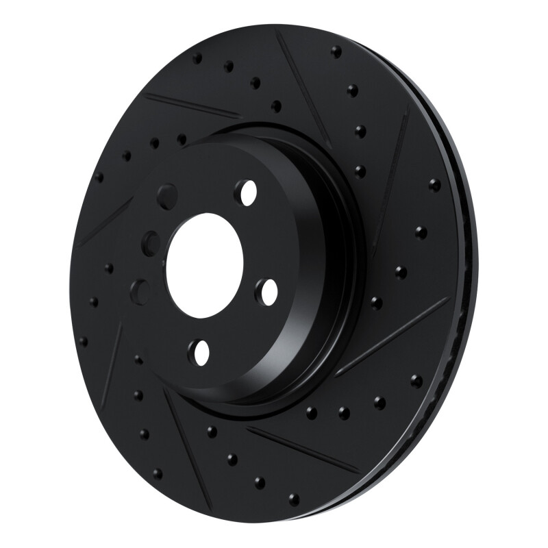 BMW 330I Brake Rotor (1) - Front Right - R1 Concepts - Drilled & Slotted - Black - `18-`25